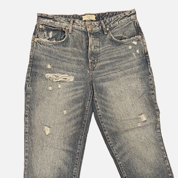 We The Free Jeans Women's Size 30 Medium Wash Distressed Fringe Edge - Picture 3 of 7